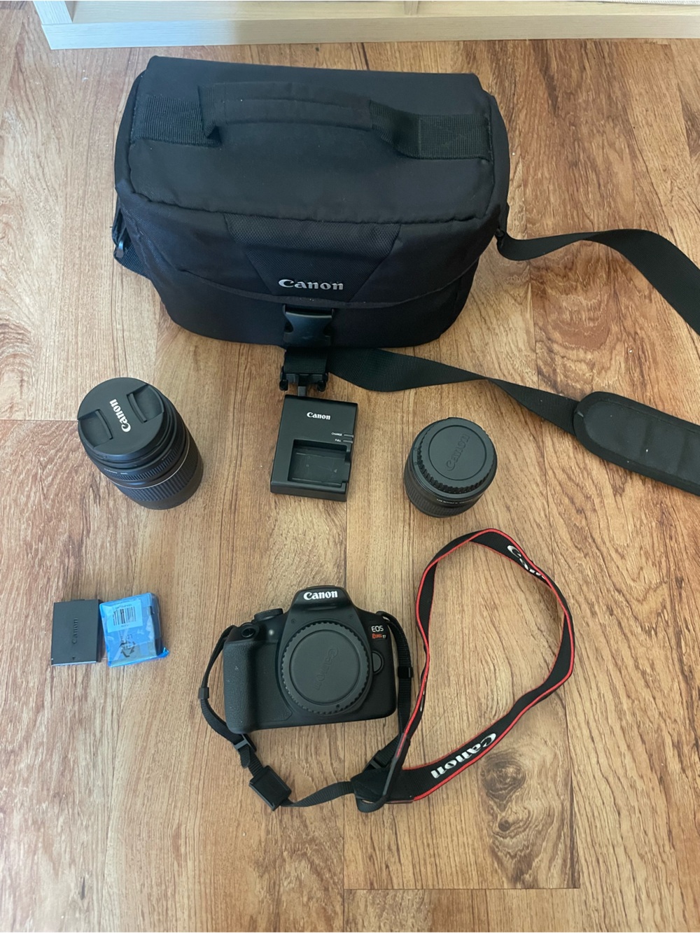Canon EOS Rebel 17 Camera Kit in Black with Two Lenses and Bag